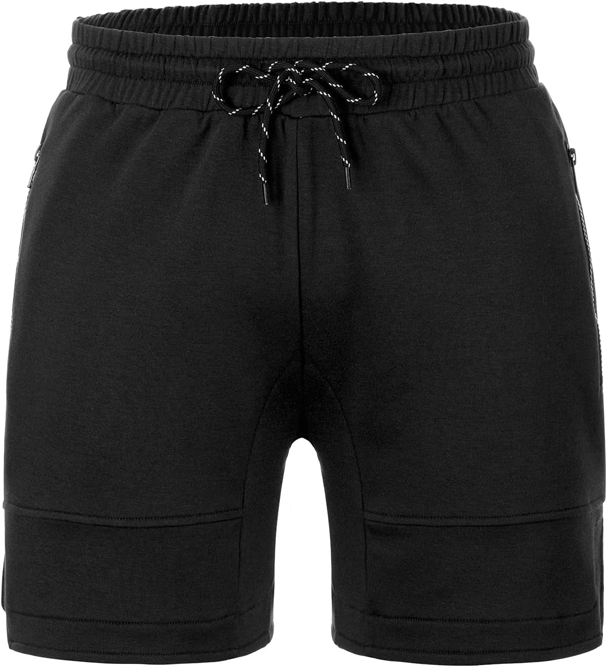 Men'S Gym Workout Shorts 5" Lightweight Athletic Running Short Pants for Bodybuilding Traning with Zipper Pockets Charcoal Black